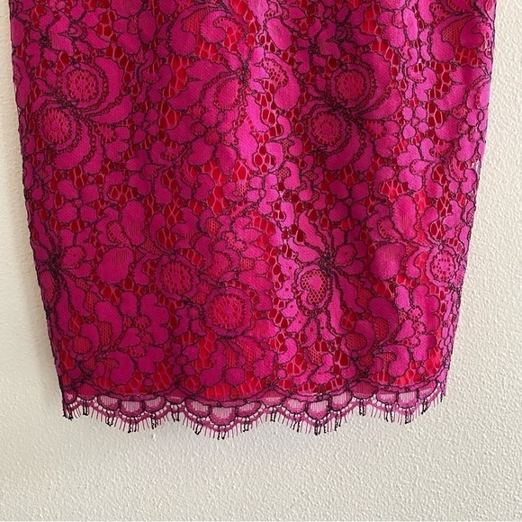 Likely Revolve Pink and Red Lace spaghetti strap cocktail dress - Picture 5 of 10